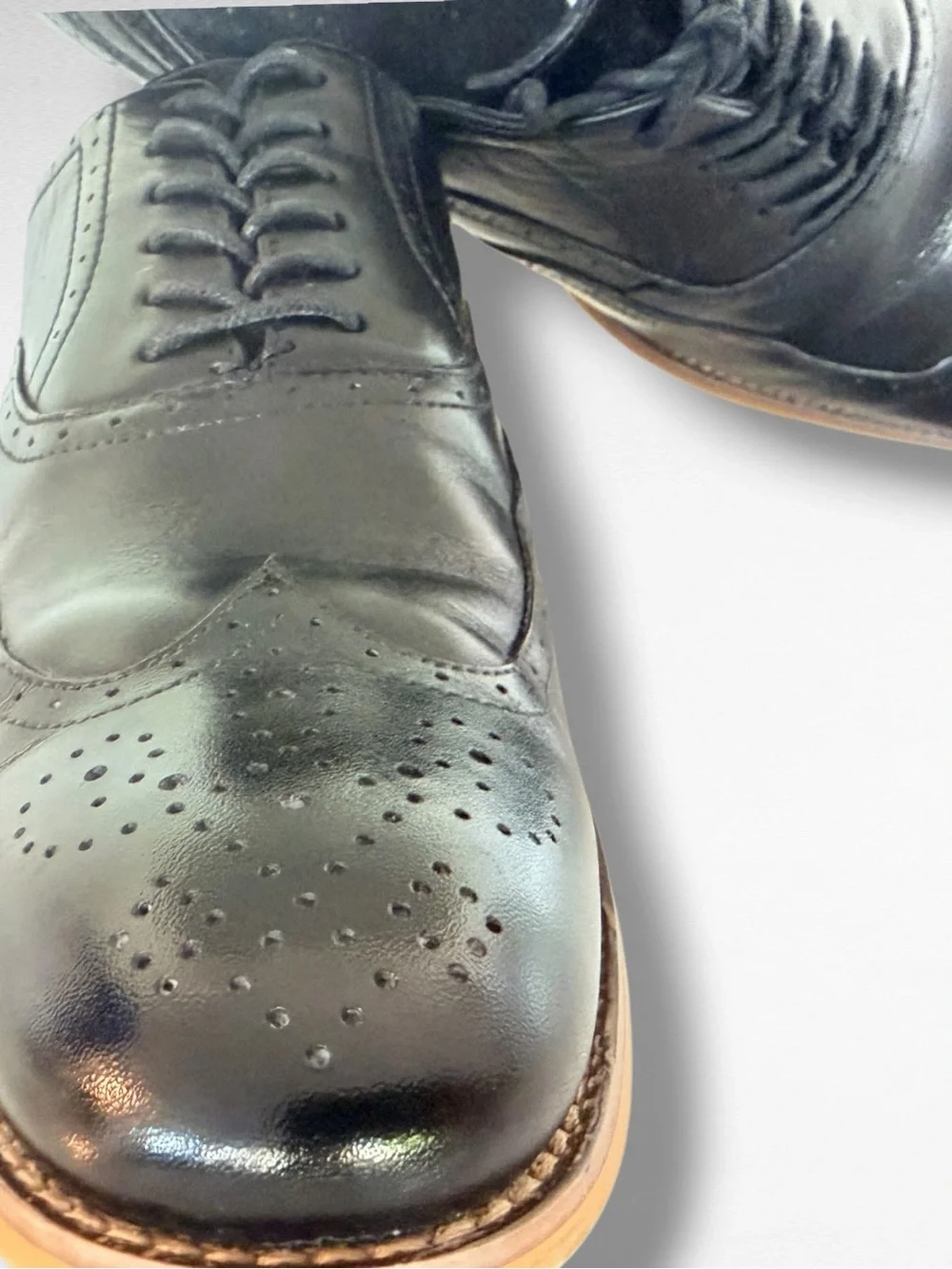 Stacy Adams Wingtip Oxford Dress Shoes Black Leather Brogue Men’s 11M 25084